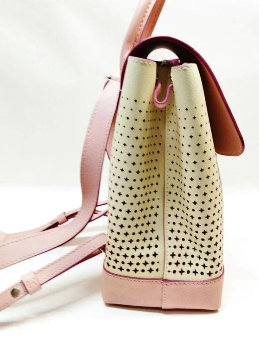Authentic Louis Vuitton Lockme Pink Perforated Backpack